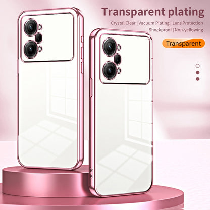 For OPPO K10 Pro Transparent Plating Fine Hole Phone Case(Pink) - OPPO Cases by PMC Jewellery | Online Shopping South Africa | PMC Jewellery | Buy Now Pay Later Mobicred