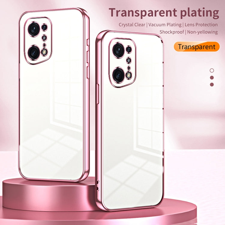 For OPPO Find X5 Pro Transparent Plating Fine Hole Phone Case(Silver) - OPPO Cases by PMC Jewellery | Online Shopping South Africa | PMC Jewellery | Buy Now Pay Later Mobicred