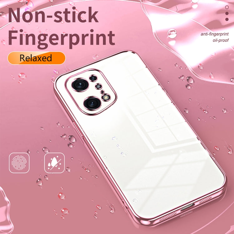 For OPPO Find X5 Pro Transparent Plating Fine Hole Phone Case(Silver) - OPPO Cases by PMC Jewellery | Online Shopping South Africa | PMC Jewellery | Buy Now Pay Later Mobicred