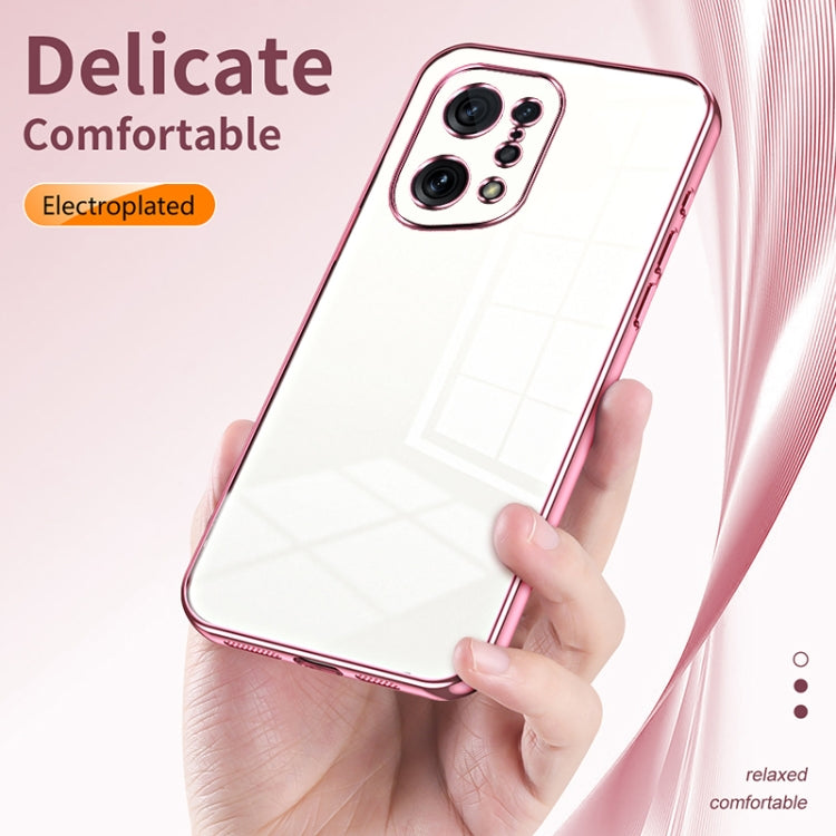 For OPPO Find X5 Transparent Plating Fine Hole Phone Case(Purple) - free shipping - PMC TechLife - Order now!