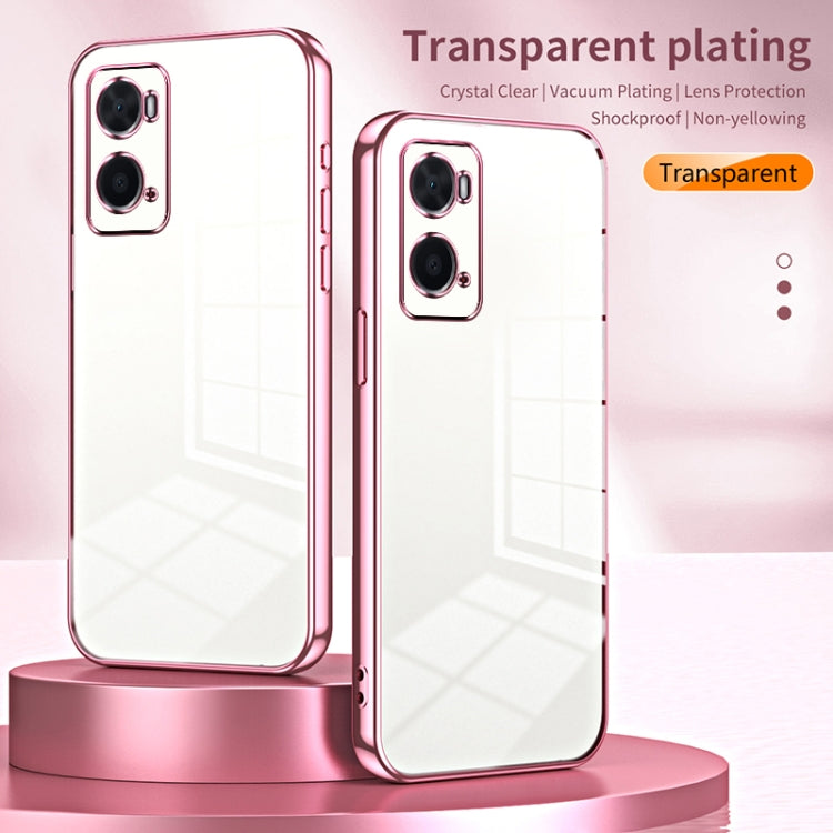 For OPPO A36 / A76 / A96 4G Global Transparent Plating Fine Hole Phone Case(Transparent) - OPPO Cases by PMC Jewellery | Online Shopping South Africa | PMC Jewellery | Buy Now Pay Later Mobicred