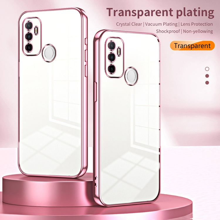 For OPPO A53 2020 / A32 / A11s  Transparent Plating Fine Hole Phone Case(Purple) - OPPO Cases by PMC TechLife | Online Shopping South Africa | PMC TechLife | Buy Now Pay Later Mobicred