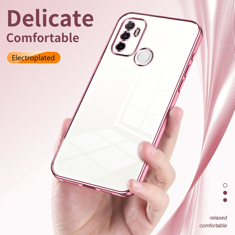 For OPPO A53 2020 / A32 / A11s  Transparent Plating Fine Hole Phone Case(Silver) - OPPO Cases by PMC TechLife | Online Shopping South Africa | PMC TechLife | Buy Now Pay Later Mobicred
