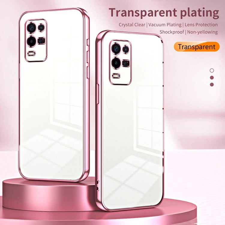 For OPPO K9x Transparent Plating Fine Hole Phone Case(Gold) - OPPO Cases by PMC TechLife | Online Shopping South Africa | PMC TechLife | Buy Now Pay Later Mobicred