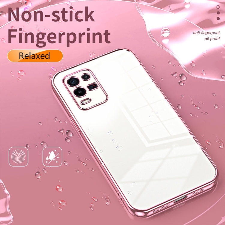 For OPPO K9x Transparent Plating Fine Hole Phone Case(Gold) - OPPO Cases by PMC TechLife | Online Shopping South Africa | PMC TechLife | Buy Now Pay Later Mobicred