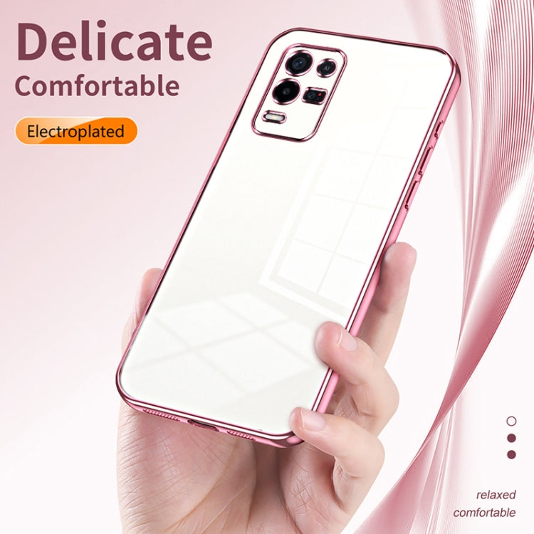 For OPPO K9x Transparent Plating Fine Hole Phone Case(Gold) - OPPO Cases by PMC TechLife | Online Shopping South Africa | PMC TechLife | Buy Now Pay Later Mobicred