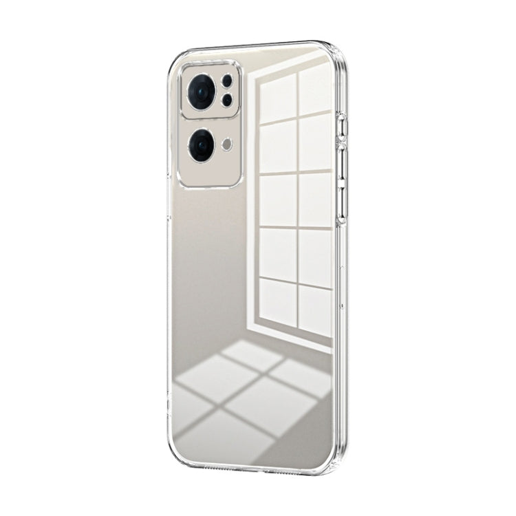 For OPPO Reno7 Pro Transparent Plating Fine Hole Phone Case(Transparent) - OPPO Cases by PMC TechLife | Online Shopping South Africa | PMC TechLife | Buy Now Pay Later Mobicred