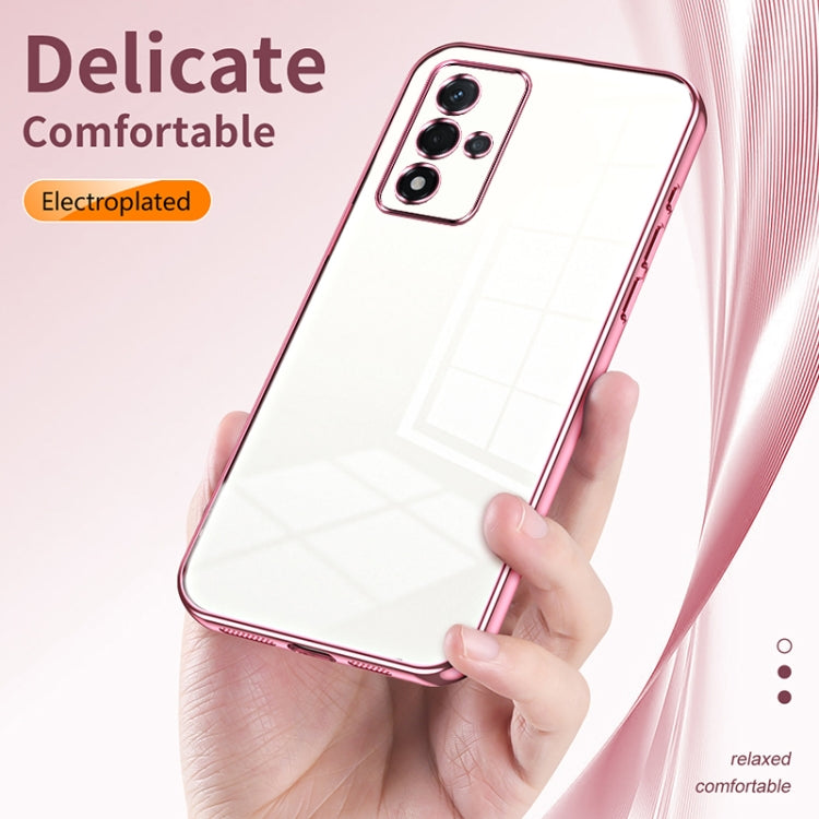 For OPPO A93s 5G Transparent Plating Fine Hole Phone Case(Gold) - OPPO Cases by PMC TechLife | Online Shopping South Africa | PMC TechLife | Buy Now Pay Later Mobicred