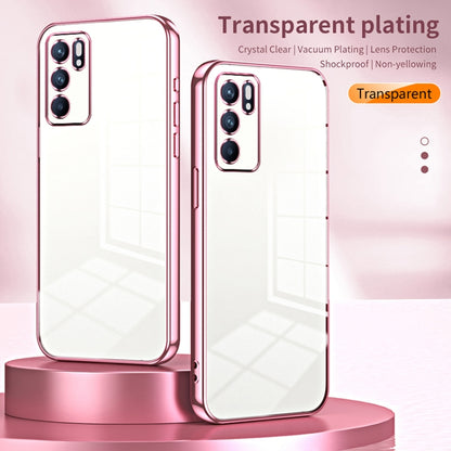 For OPPO Reno6 Indian / Malay Transparent Plating Fine Hole Phone Case(Transparent) - OPPO Cases by PMC Jewellery | Online Shopping South Africa | PMC Jewellery | Buy Now Pay Later Mobicred