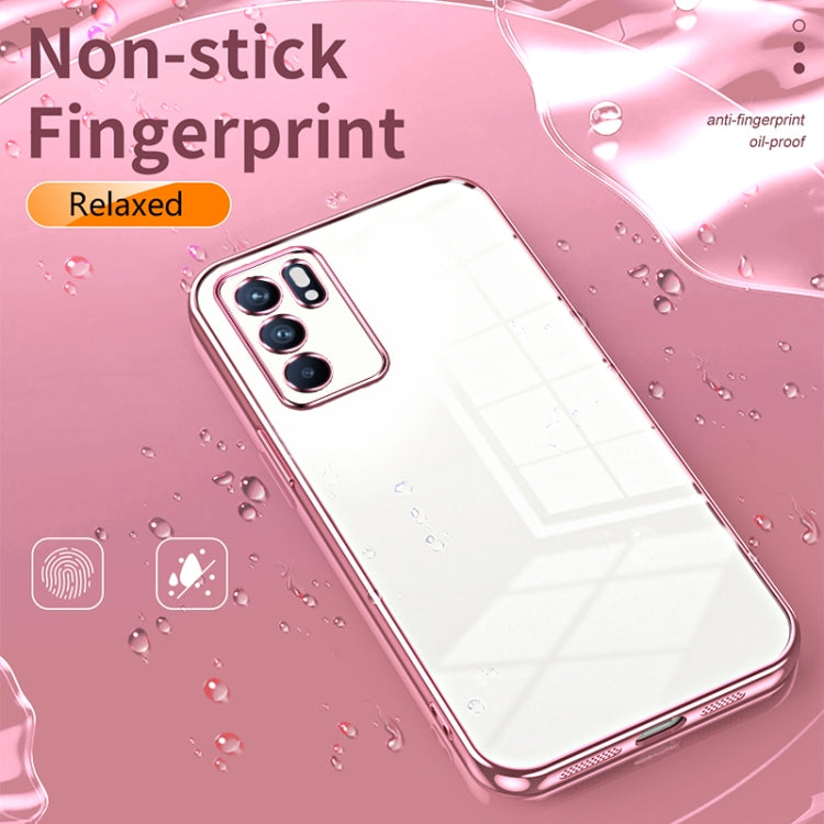 For OPPO Reno6 Indian / Malay Transparent Plating Fine Hole Phone Case(Green) - OPPO Cases by PMC TechLife | Online Shopping South Africa | PMC TechLife | Buy Now Pay Later Mobicred