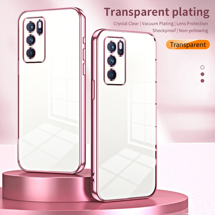 For OPPO Reno6 Pro Indian  Transparent Plating Fine Hole Phone Case(Transparent) - OPPO Cases by PMC Jewellery | Online Shopping South Africa | PMC Jewellery | Buy Now Pay Later Mobicred