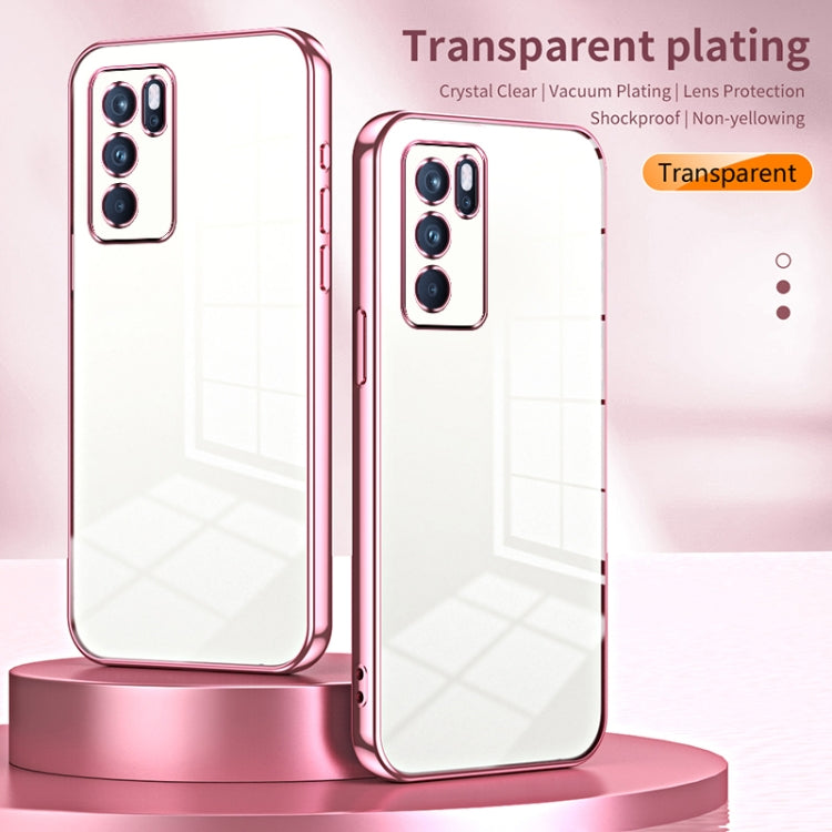 For OPPO Reno6 Pro Indian  Transparent Plating Fine Hole Phone Case(Silver) - OPPO Cases by PMC TechLife | Online Shopping South Africa | PMC TechLife | Buy Now Pay Later Mobicred