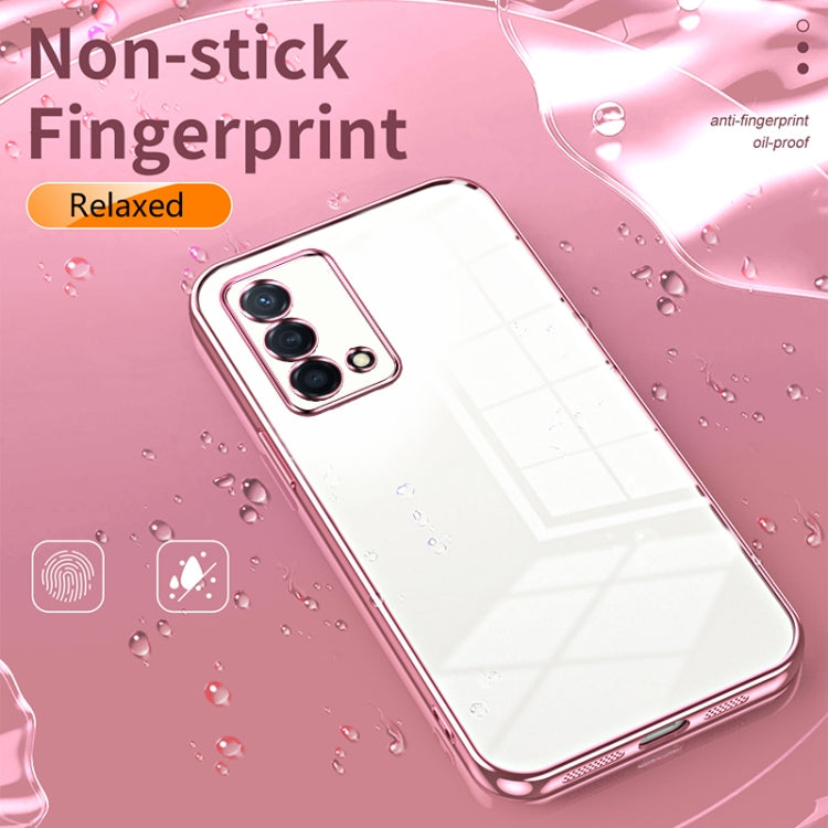 For OPPO K9 Transparent Plating Fine Hole Phone Case(Blue) - OPPO Cases by PMC TechLife | Online Shopping South Africa | PMC TechLife | Buy Now Pay Later Mobicred