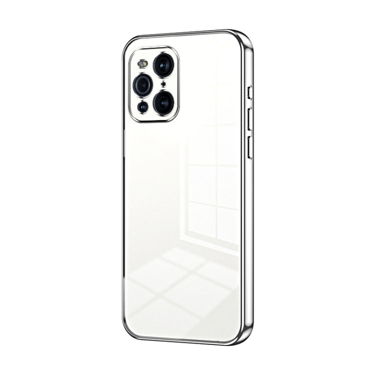 For OPPO Find X3 / Find X3 Pro Transparent Plating Fine Hole Phone Case(Silver) - OPPO Cases by PMC Jewellery | Online Shopping South Africa | PMC Jewellery | Buy Now Pay Later Mobicred