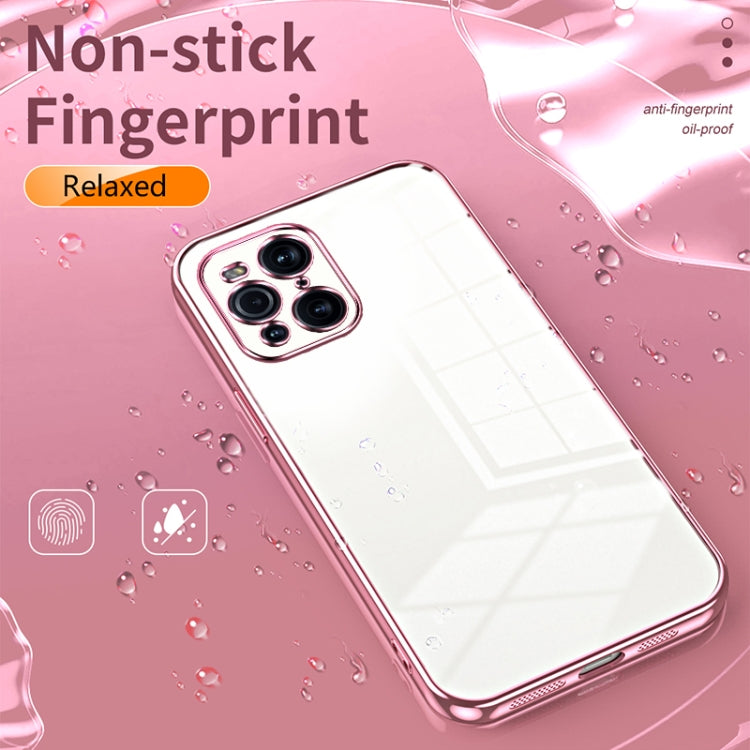 For OPPO Find X3 / Find X3 Pro Transparent Plating Fine Hole Phone Case(Black) - OPPO Cases by PMC TechLife | Online Shopping South Africa | PMC TechLife | Buy Now Pay Later Mobicred