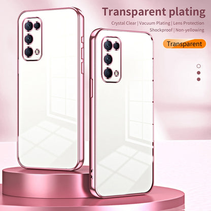 For OPPO Reno5 4G/5G / Reno5 K Transparent Plating Fine Hole Phone Case(Transparent) - OPPO Cases by PMC Jewellery | Online Shopping South Africa | PMC Jewellery | Buy Now Pay Later Mobicred