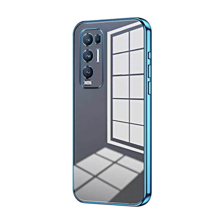 For OPPO Reno5 Pro+ Transparent Plating Fine Hole Phone Case(Blue) - free shipping - PMC TechLife - Order now!