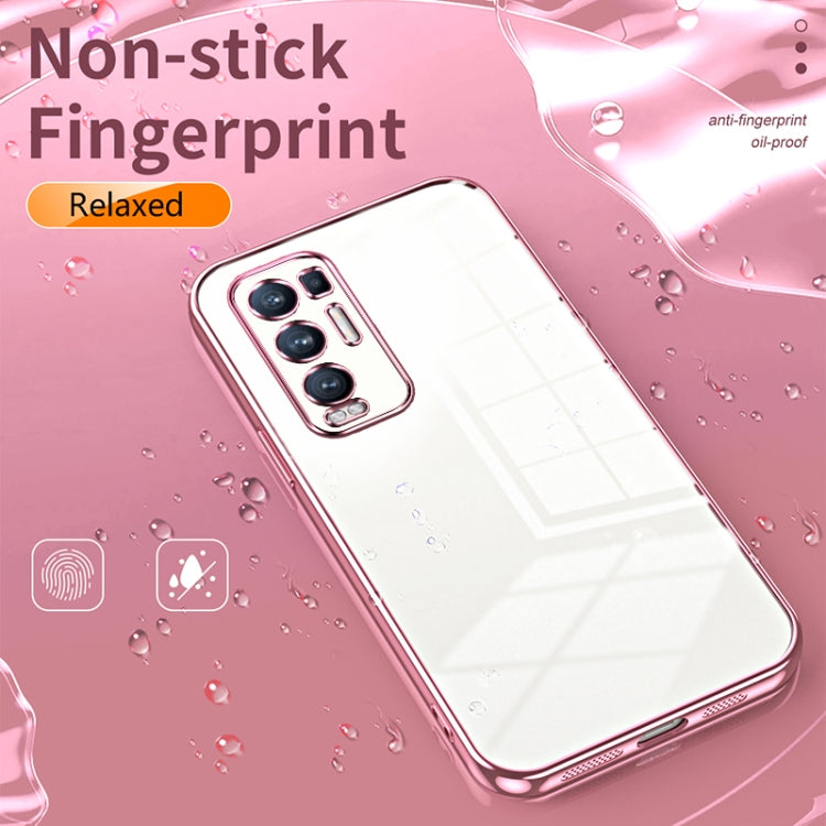 For OPPO Reno5 Pro+ Transparent Plating Fine Hole Phone Case(Transparent) - OPPO Cases by PMC Jewellery | Online Shopping South Africa | PMC Jewellery | Buy Now Pay Later Mobicred