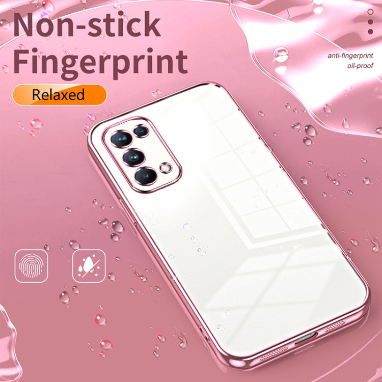 For OPPO Reno5 Pro Transparent Plating Fine Hole Phone Case(Gold) - OPPO Cases by PMC TechLife | Online Shopping South Africa | PMC TechLife | Buy Now Pay Later Mobicred