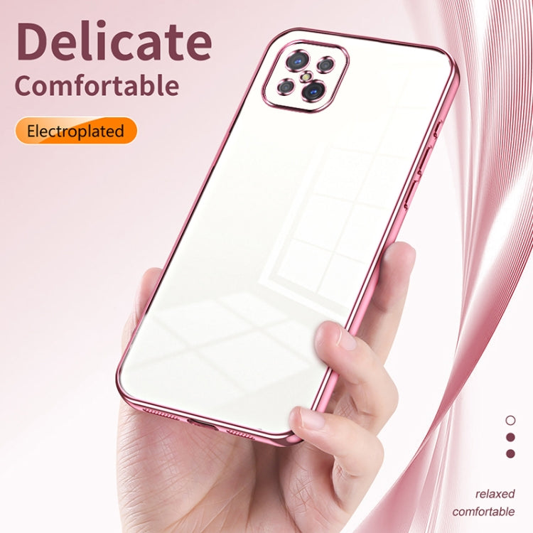 For OPPO A92s / Reno4 Z 5G Transparent Plating Fine Hole Phone Case(Purple) - OPPO Cases by PMC Jewellery | Online Shopping South Africa | PMC Jewellery | Buy Now Pay Later Mobicred