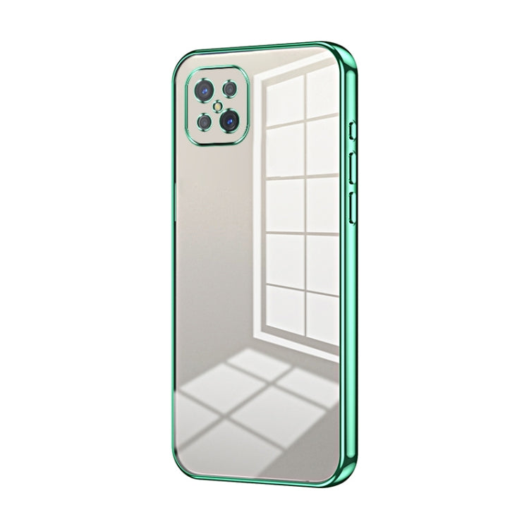 For OPPO A92s / Reno4 Z 5G Transparent Plating Fine Hole Phone Case(Green) - OPPO Cases by PMC TechLife | Online Shopping South Africa | PMC TechLife | Buy Now Pay Later Mobicred