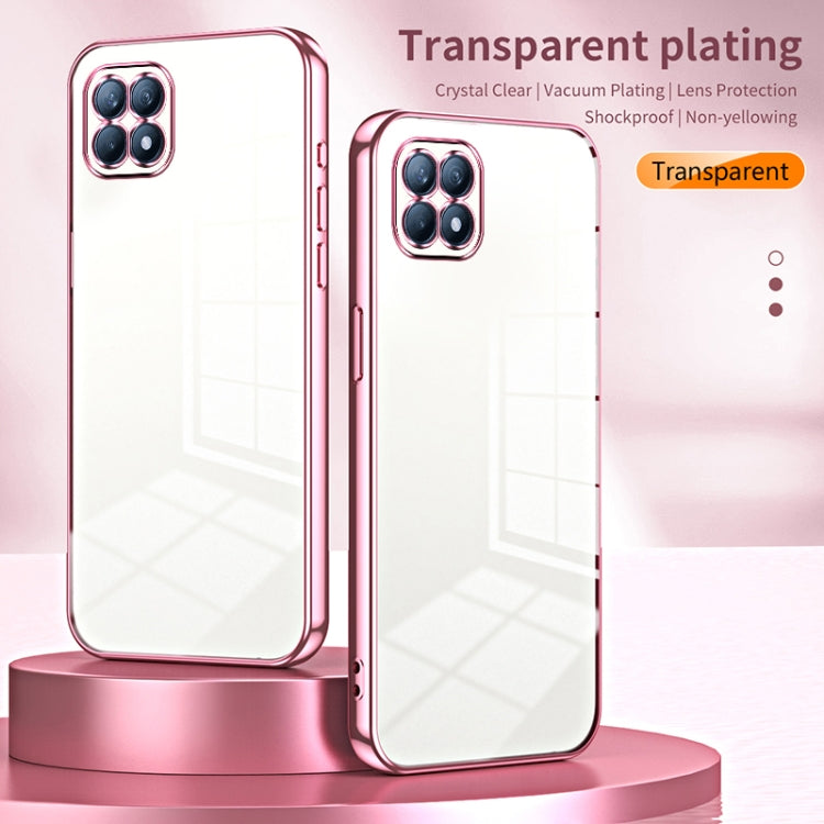 For OPPO Reno4 SE Transparent Plating Fine Hole Phone Case(Purple) - OPPO Cases by PMC TechLife | Online Shopping South Africa | PMC TechLife | Buy Now Pay Later Mobicred