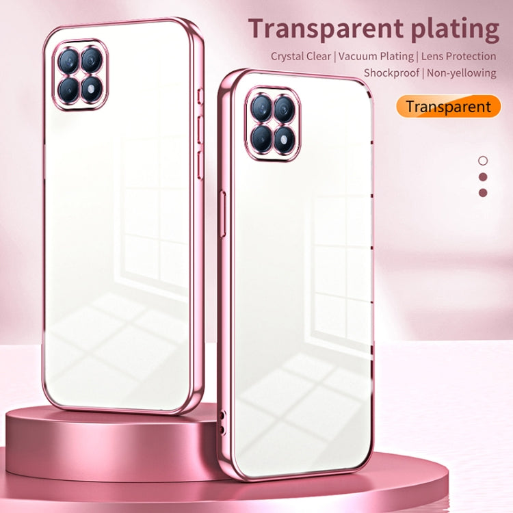 For OPPO Reno4 SE Transparent Plating Fine Hole Phone Case(Purple) - OPPO Cases by PMC Jewellery | Online Shopping South Africa | PMC Jewellery | Buy Now Pay Later Mobicred