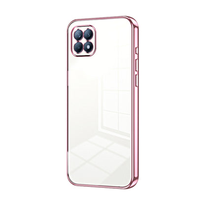 For OPPO Reno4 SE Transparent Plating Fine Hole Phone Case(Pink) - OPPO Cases by PMC Jewellery | Online Shopping South Africa | PMC Jewellery | Buy Now Pay Later Mobicred