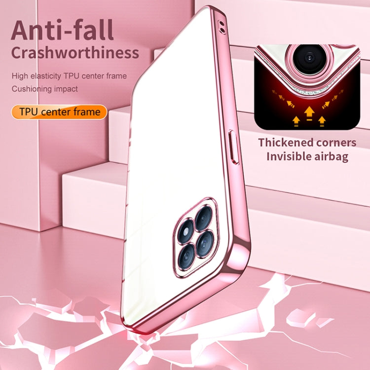 For OPPO Reno4 SE Transparent Plating Fine Hole Phone Case(Pink) - OPPO Cases by PMC TechLife | Online Shopping South Africa | PMC TechLife | Buy Now Pay Later Mobicred