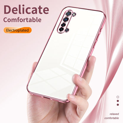 For OPPO Reno3 5G / Find X2 Lite Transparent Plating Fine Hole Phone Case(Pink) - OPPO Cases by PMC Jewellery | Online Shopping South Africa | PMC Jewellery | Buy Now Pay Later Mobicred