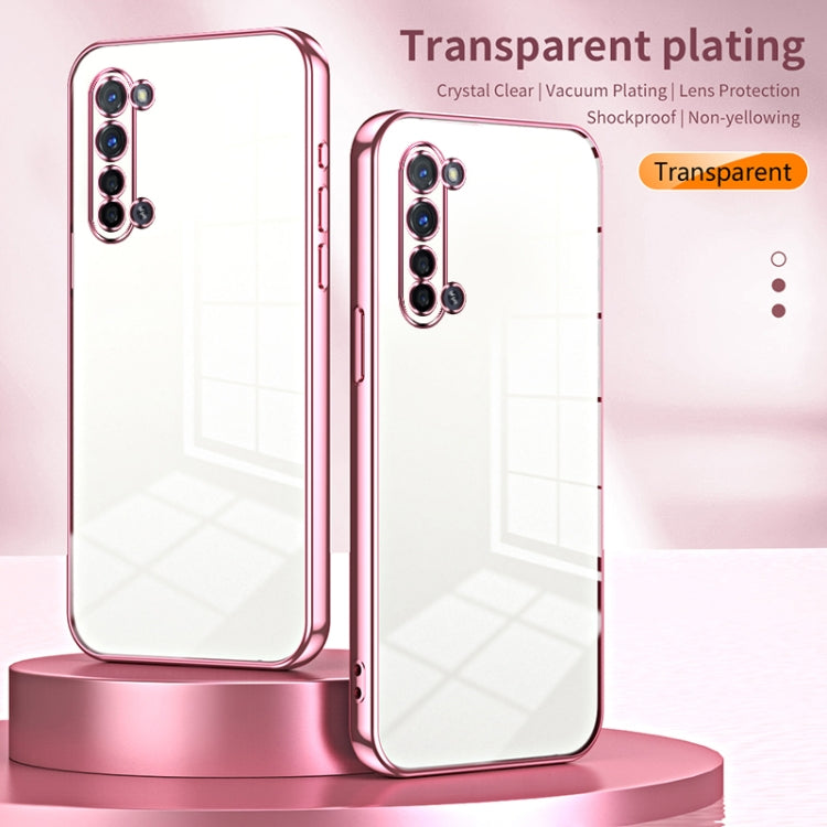 For OPPO Reno3 5G / Find X2 Lite Transparent Plating Fine Hole Phone Case(Blue) - OPPO Cases by PMC TechLife | Online Shopping South Africa | PMC TechLife | Buy Now Pay Later Mobicred