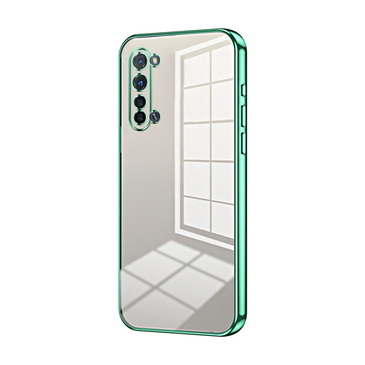 For OPPO Reno3 5G / Find X2 Lite Transparent Plating Fine Hole Phone Case(Green) - OPPO Cases by PMC TechLife | Online Shopping South Africa | PMC TechLife | Buy Now Pay Later Mobicred