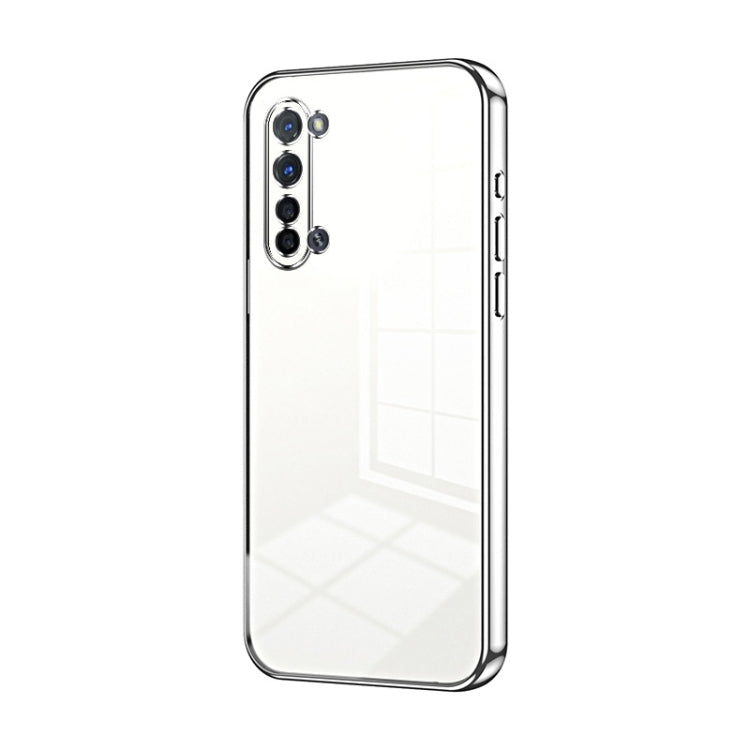 For OPPO Reno3 5G / Find X2 Lite Transparent Plating Fine Hole Phone Case(Silver) - OPPO Cases by PMC TechLife | Online Shopping South Africa | PMC TechLife | Buy Now Pay Later Mobicred