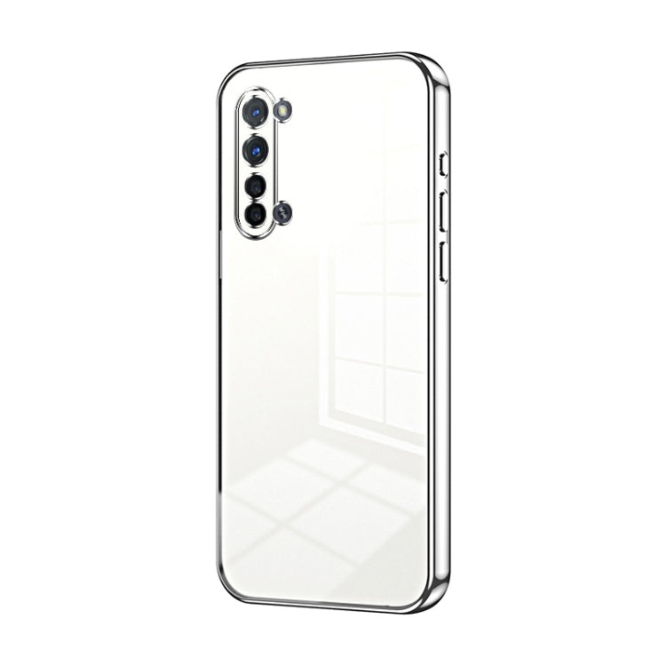 For OPPO Reno3 5G / Find X2 Lite Transparent Plating Fine Hole Phone Case(Silver) - OPPO Cases by PMC Jewellery | Online Shopping South Africa | PMC Jewellery | Buy Now Pay Later Mobicred