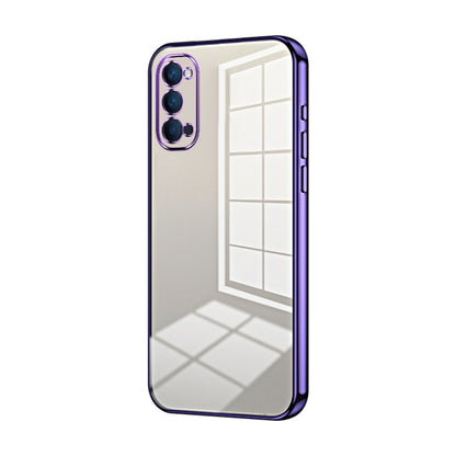 For OPPO Reno4 Transparent Plating Fine Hole Phone Case(Purple) - OPPO Cases by PMC Jewellery | Online Shopping South Africa | PMC Jewellery | Buy Now Pay Later Mobicred