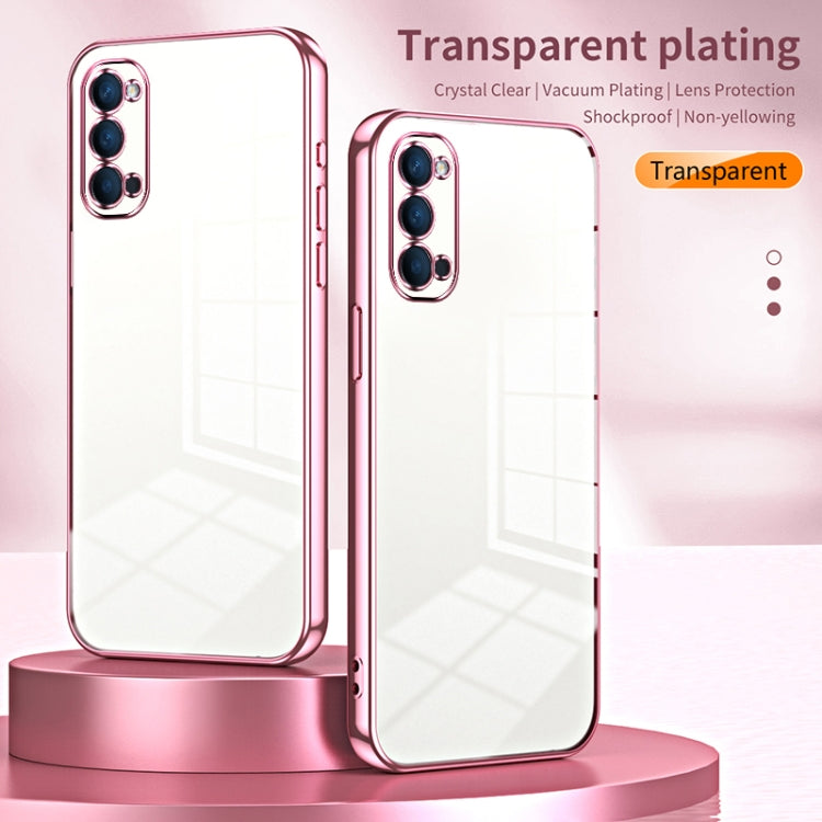 For OPPO Reno4 Transparent Plating Fine Hole Phone Case(Green) - OPPO Cases by PMC TechLife | Online Shopping South Africa | PMC TechLife | Buy Now Pay Later Mobicred