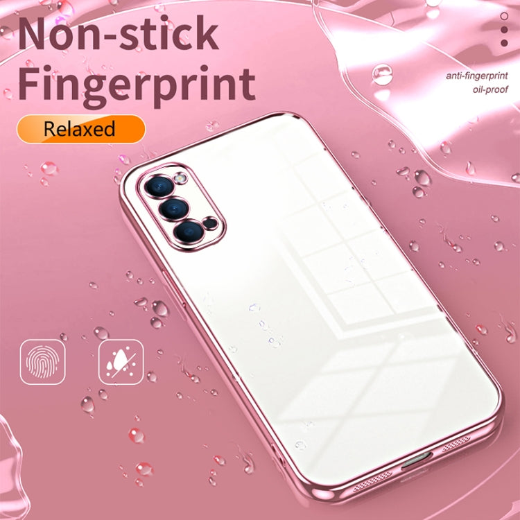 For OPPO Reno4 Transparent Plating Fine Hole Phone Case(Silver) - OPPO Cases by PMC TechLife | Online Shopping South Africa | PMC TechLife | Buy Now Pay Later Mobicred