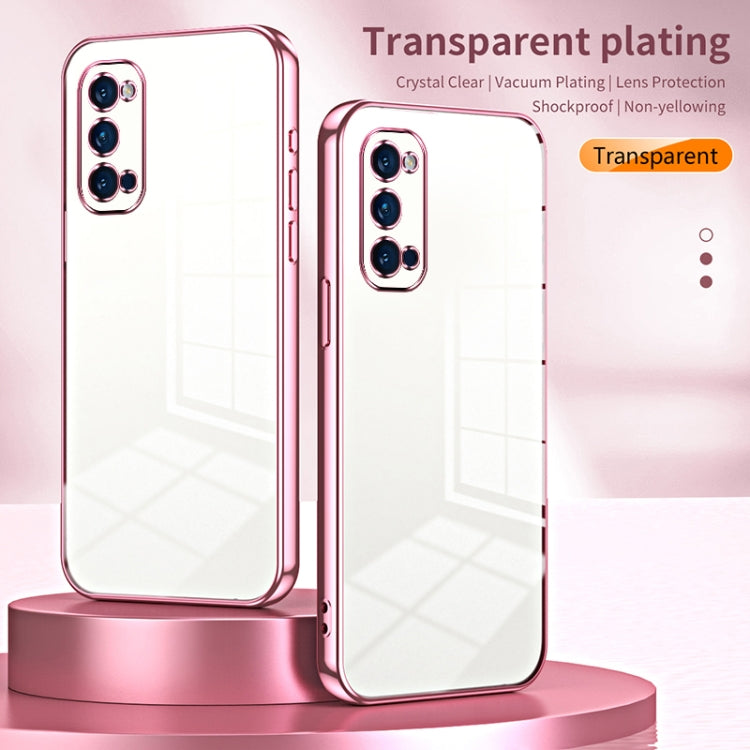 For OPPO Reno4 Pro Transparent Plating Fine Hole Phone Case(Gold) - OPPO Cases by PMC Jewellery | Online Shopping South Africa | PMC Jewellery | Buy Now Pay Later Mobicred