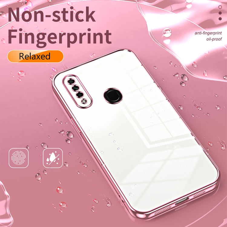 For OPPO A8 / A31 2020 Transparent Plating Fine Hole Phone Case(Purple) - OPPO Cases by PMC TechLife | Online Shopping South Africa | PMC TechLife | Buy Now Pay Later Mobicred