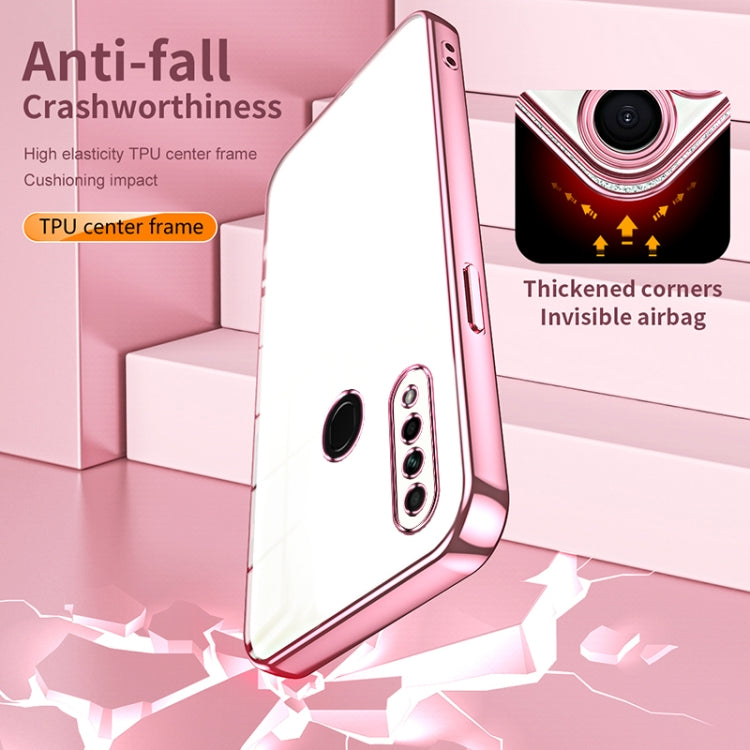 For OPPO A8 / A31 2020 Transparent Plating Fine Hole Phone Case(Purple) - OPPO Cases by PMC TechLife | Online Shopping South Africa | PMC TechLife | Buy Now Pay Later Mobicred