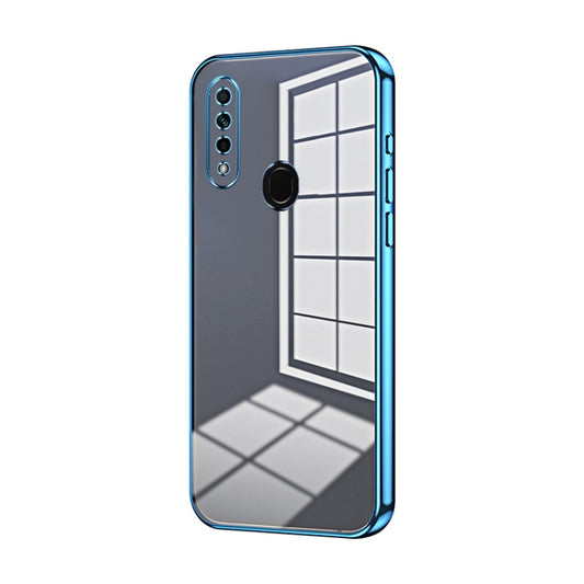 For OPPO A8 / A31 2020 Transparent Plating Fine Hole Phone Case(Blue) - OPPO Cases by PMC Jewellery | Online Shopping South Africa | PMC Jewellery | Buy Now Pay Later Mobicred