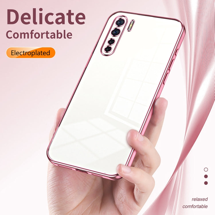 For OPPO A91 Transparent Plating Fine Hole Phone Case(Silver) - OPPO Cases by PMC TechLife | Online Shopping South Africa | PMC TechLife | Buy Now Pay Later Mobicred