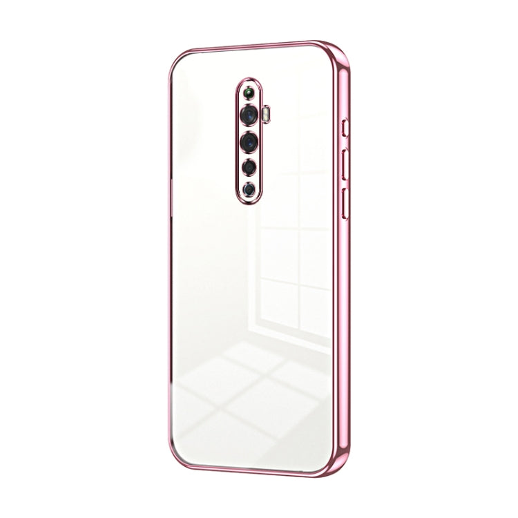 For OPPO Reno2 Z / Reno2 F Transparent Plating Fine Hole Phone Case(Pink) - OPPO Cases by PMC Jewellery | Online Shopping South Africa | PMC Jewellery | Buy Now Pay Later Mobicred