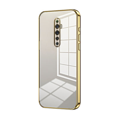 For OPPO Reno2 Z / Reno2 F Transparent Plating Fine Hole Phone Case(Gold) - OPPO Cases by PMC Jewellery | Online Shopping South Africa | PMC Jewellery | Buy Now Pay Later Mobicred