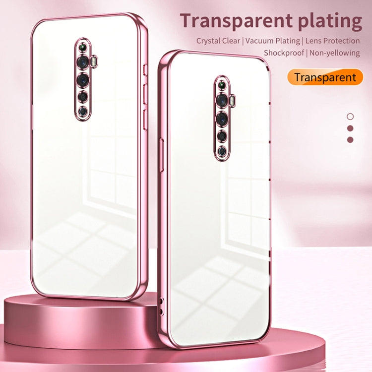 For OPPO Reno2 Z / Reno2 F Transparent Plating Fine Hole Phone Case(Blue) - OPPO Cases by PMC TechLife | Online Shopping South Africa | PMC TechLife | Buy Now Pay Later Mobicred