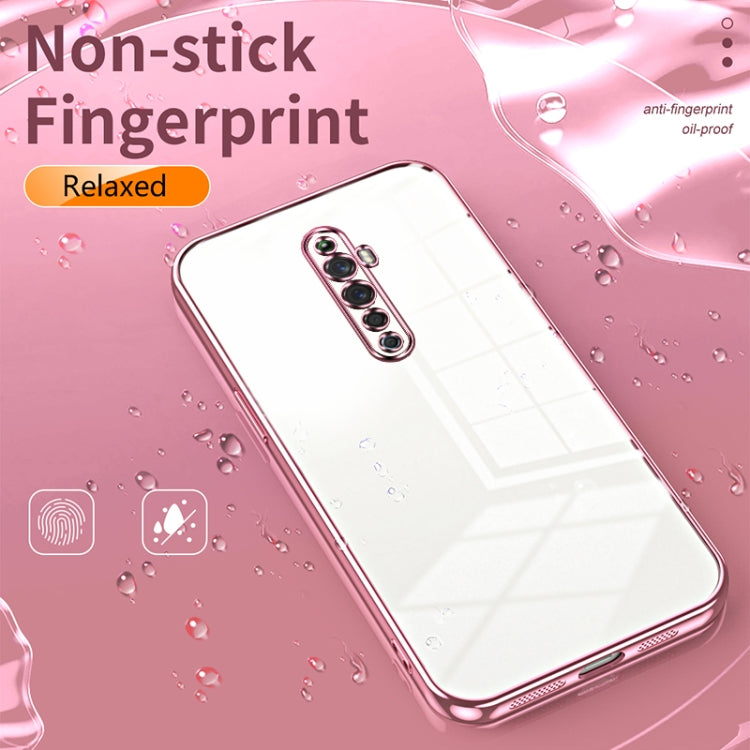 For OPPO Reno2 Z / Reno2 F Transparent Plating Fine Hole Phone Case(Blue) - OPPO Cases by PMC TechLife | Online Shopping South Africa | PMC TechLife | Buy Now Pay Later Mobicred