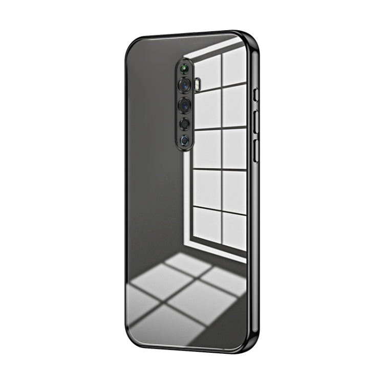 For OPPO Reno2 Z / Reno2 F Transparent Plating Fine Hole Phone Case(Black) - OPPO Cases by PMC TechLife | Online Shopping South Africa | PMC TechLife | Buy Now Pay Later Mobicred