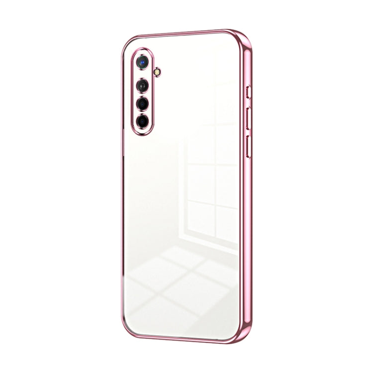 For OPPO K5 / Realme XT/XT 730G Transparent Plating Fine Hole Phone Case(Pink) - OPPO Cases by PMC TechLife | Online Shopping South Africa | PMC TechLife | Buy Now Pay Later Mobicred