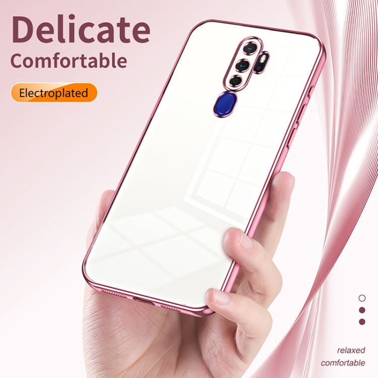 For OPPO A11x / A9 2020 Transparent Plating Fine Hole Phone Case(Pink) - OPPO Cases by PMC TechLife | Online Shopping South Africa | PMC TechLife | Buy Now Pay Later Mobicred