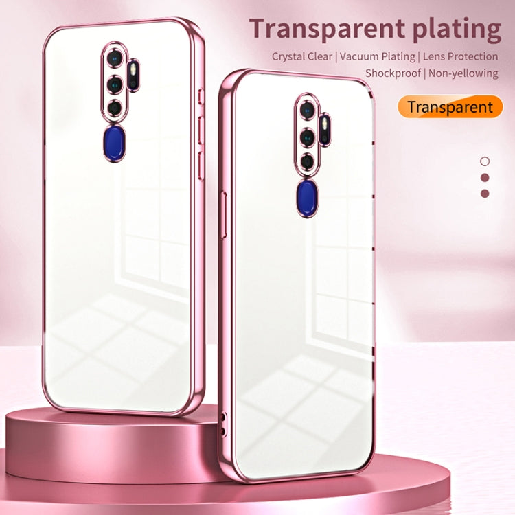 For OPPO A11x / A9 2020 Transparent Plating Fine Hole Phone Case(Black) - OPPO Cases by PMC Jewellery | Online Shopping South Africa | PMC Jewellery | Buy Now Pay Later Mobicred